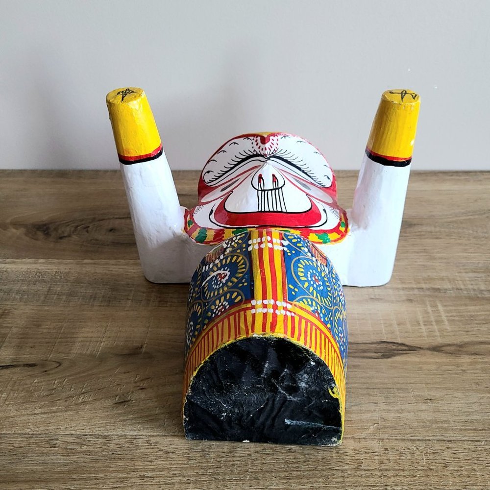 10'' tall hand crafted wooden Indian traditional doll Lord Jagannath. - Picture 7 of 8